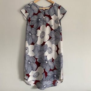 Merona Floral Short Sleeve Shift Dress Size Small